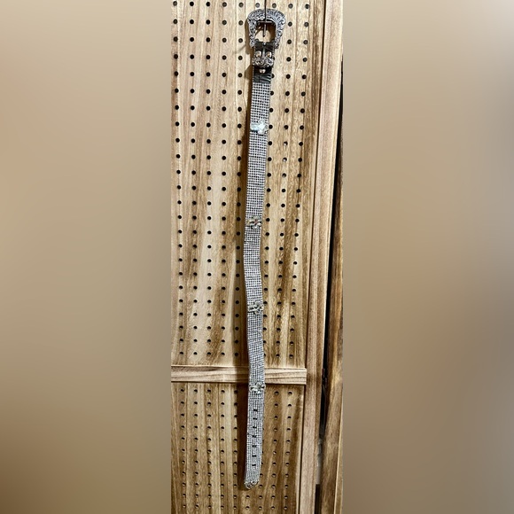 Nocona rhinestone cross silver western bling belt cowgirl - Picture 2 of 6